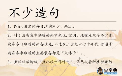 不少造句