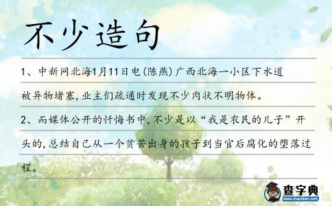 不少造句
