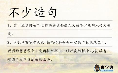 不少造句