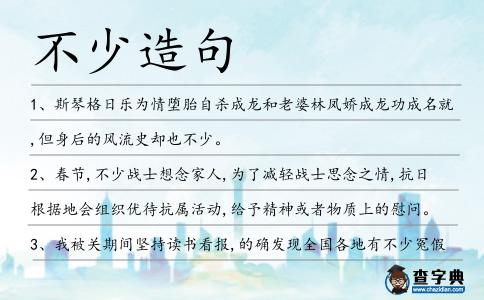 不少造句
