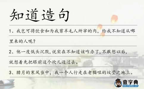 知道造句