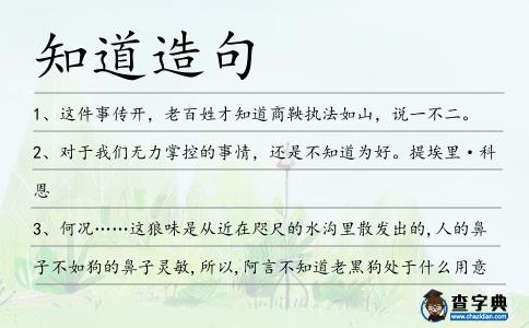 知道造句