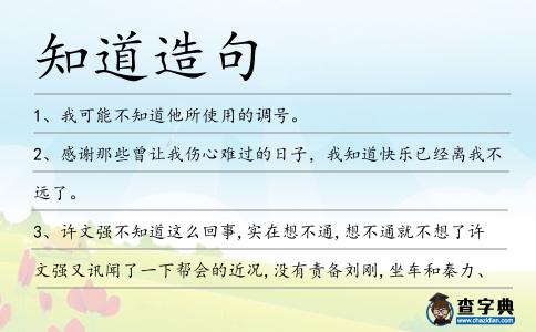 知道造句