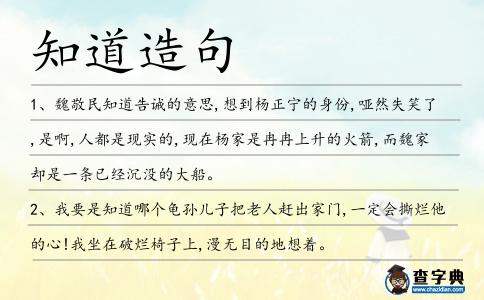 知道造句