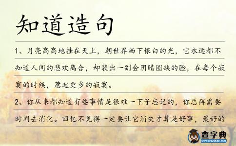 知道造句