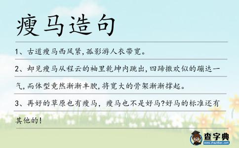 瘦馬造句