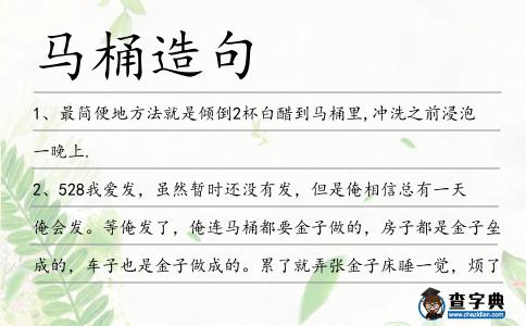 馬桶造句
