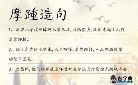 摩踵造句