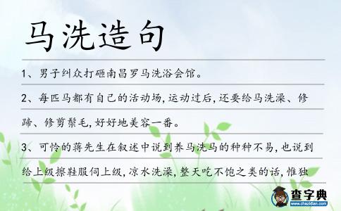 馬洗造句