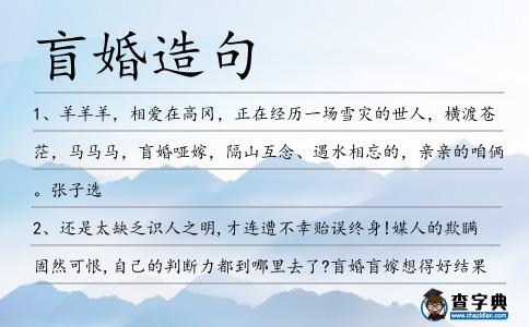 盲婚造句