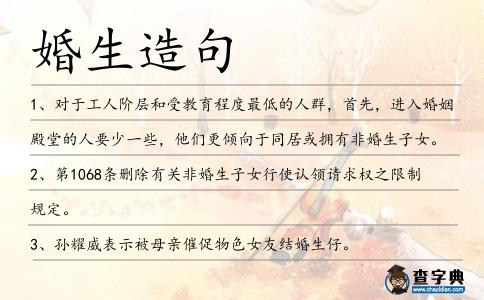 婚生造句