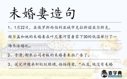 未婚妻造句