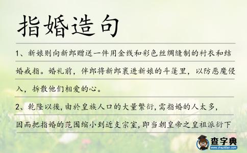 指婚造句