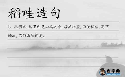 稻畦造句