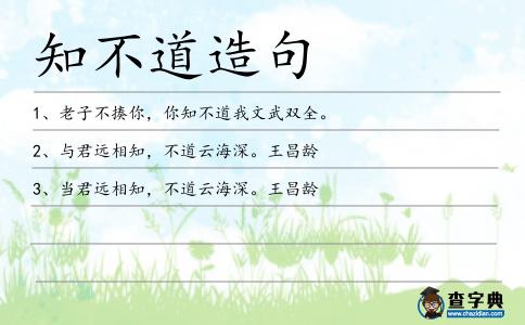 知不道造句