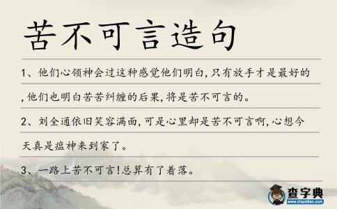 苦不可言造句