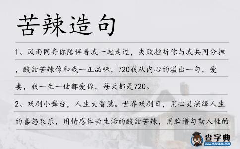苦辣造句