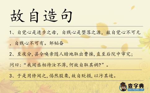故自造句