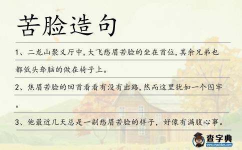 苦臉造句