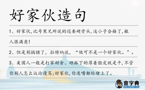 好家伙造句