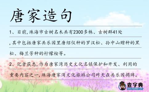 唐家造句