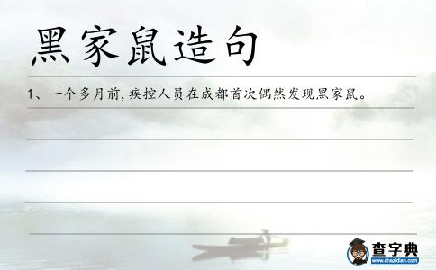 黑家鼠造句