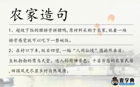農(nóng)家造句