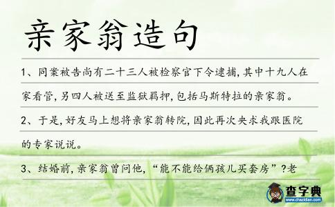 親家翁造句