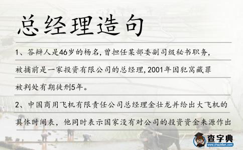 總經(jīng)理造句