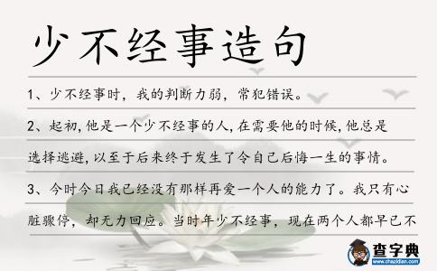 少不經事造句