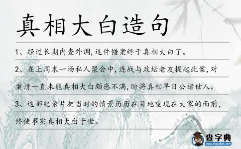 真相大白造句
