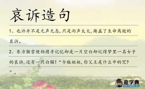 哀訴造句