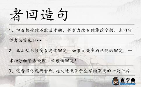 者回造句