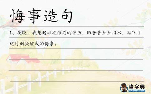 悔事造句