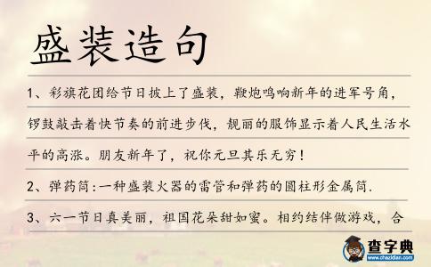 盛裝造句