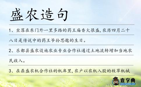 盛農造句