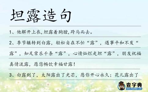 坦露造句