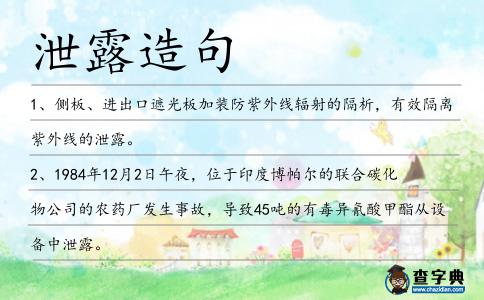 泄露造句