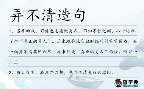 弄不清造句