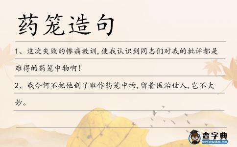 藥籠造句
