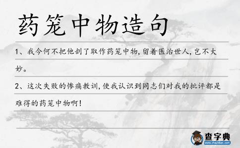 藥籠中物造句