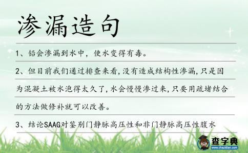 滲漏造句