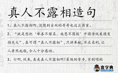 真人不露相造句