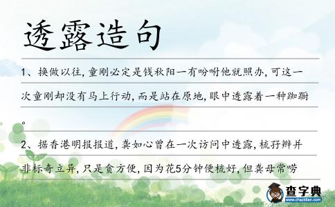 透露造句