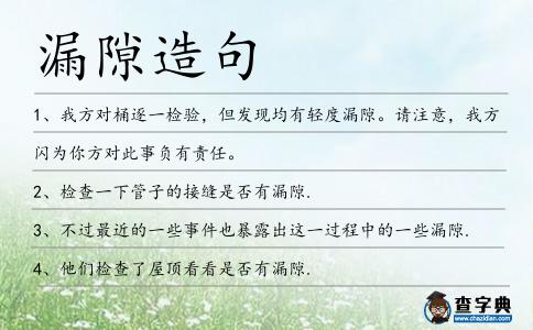 漏隙造句
