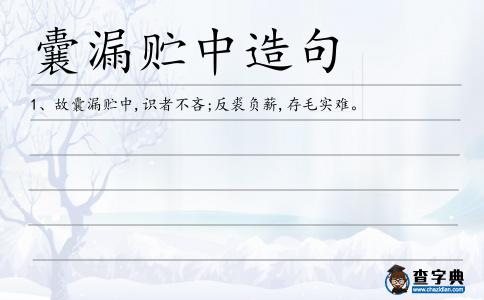囊漏貯中造句