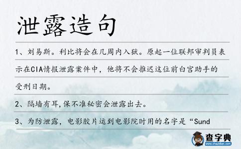 泄露造句