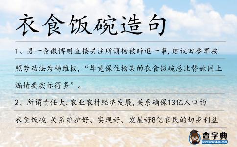 衣食飯碗造句