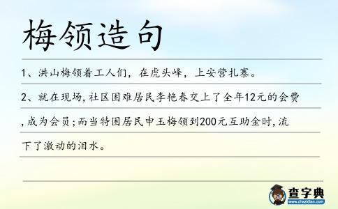 梅領造句