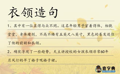 衣領造句